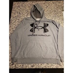Under Armour Hoodie Mens Size M Gray Cold Gear Fleece Loose Fit Long Sleeve